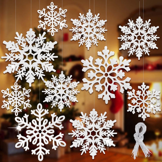 🎀Ayieyill 8pcs Christmas Snowflakes – Winter Tree Decor