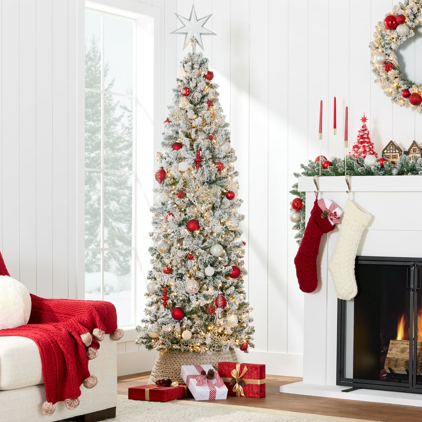 🎀OFF 50% - Pre-Lit Snow-Flocked Christmas Tree
