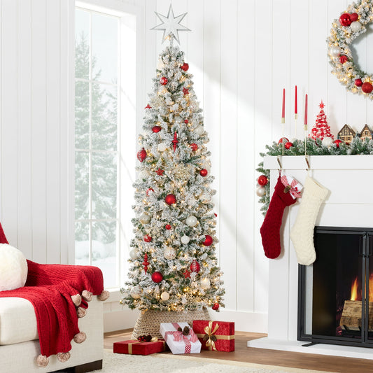 🎀OFF 50% - Pre-Lit Snow-Flocked Christmas Tree