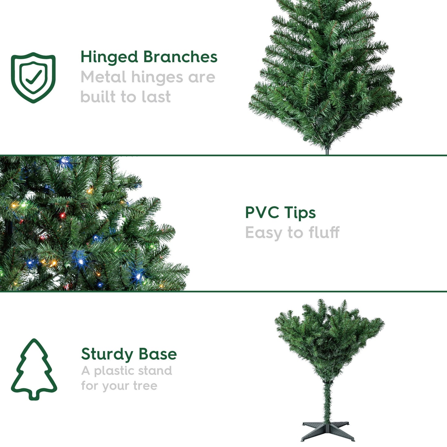 🎀Pre-Lit Madison Pine White Artificial Christmas Tree with Color-Changing LED Lights