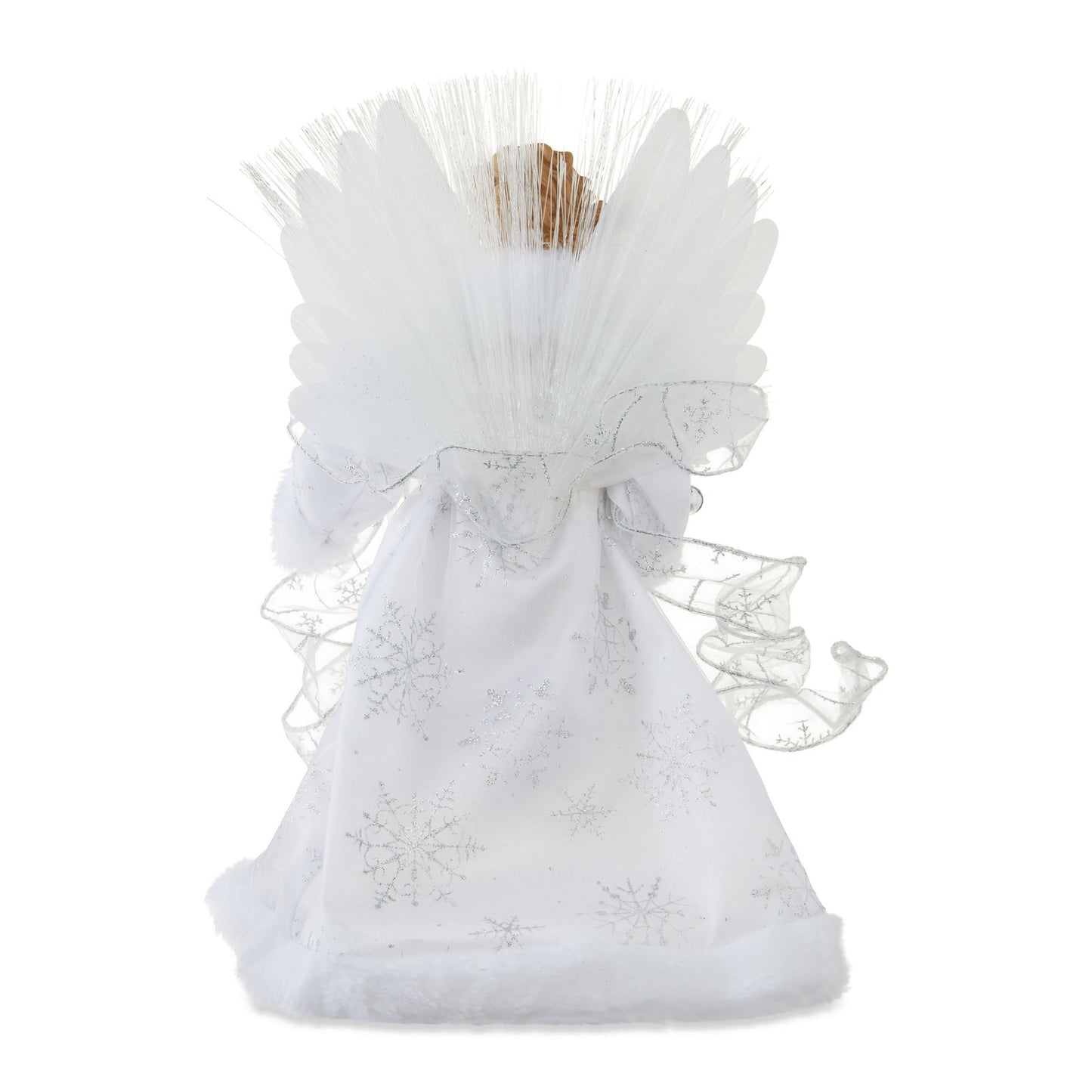 🎀LED Fiber Optic Angel Christmas Tree Topper, White, 12", by Holiday Time