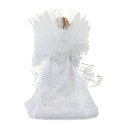 🎀LED Fiber Optic Angel Christmas Tree Topper, White, 12", by Holiday Time