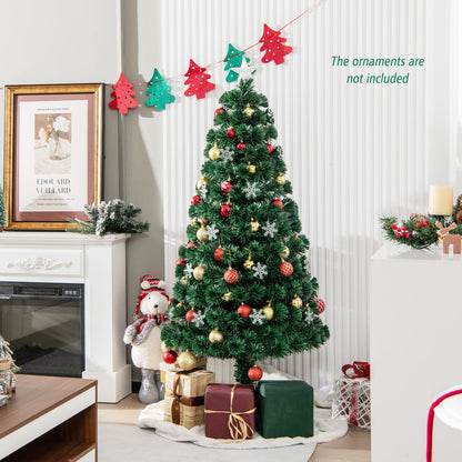 🎀Pre-Lit Fiber Optic Artificial Christmas Tree w/Multicolor Lights Snowflakes