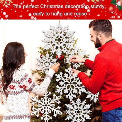 🎀Ayieyill 8pcs Christmas Snowflakes – Winter Tree Decor