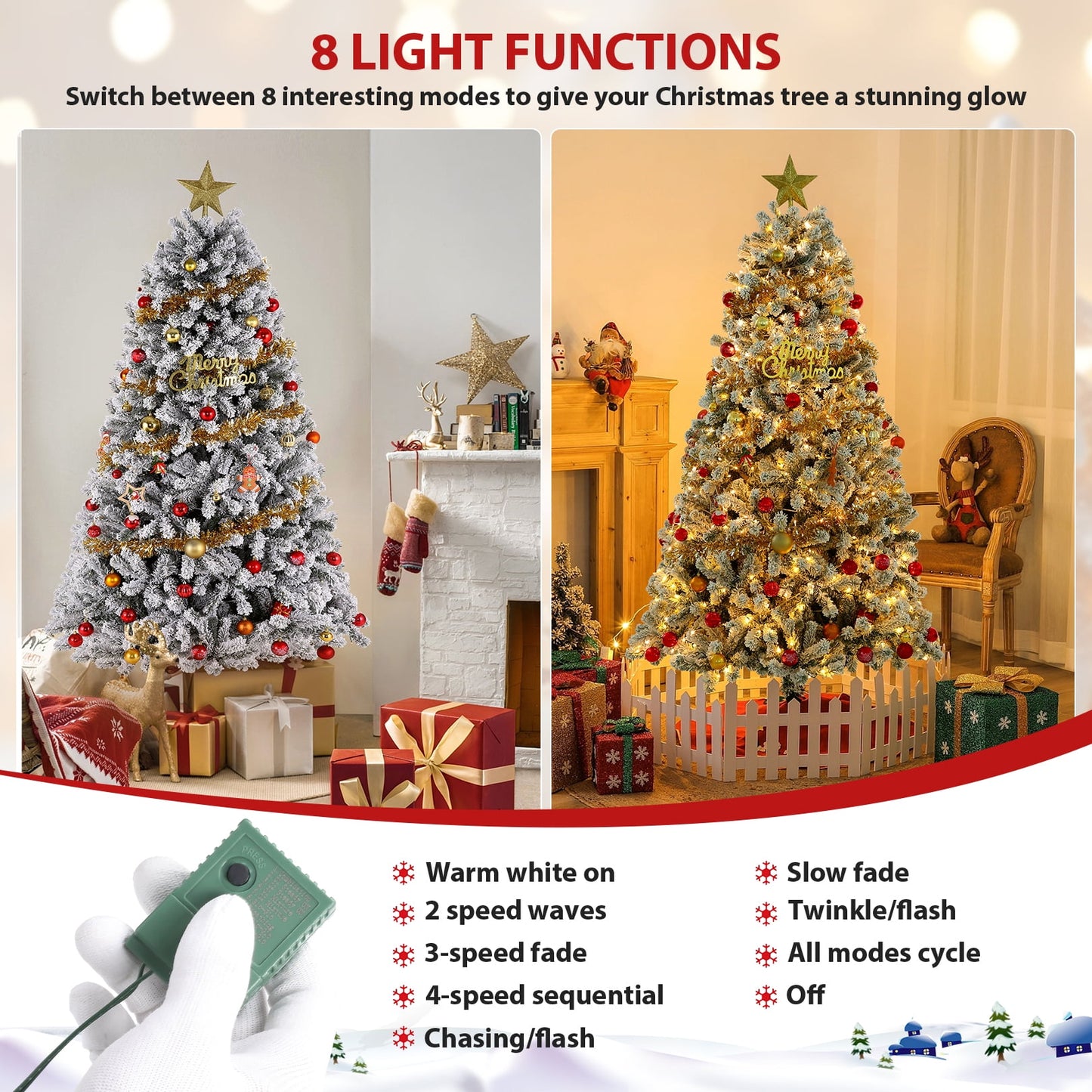 🎀Funcid 6ft Artificial Christmas Tree with Stand