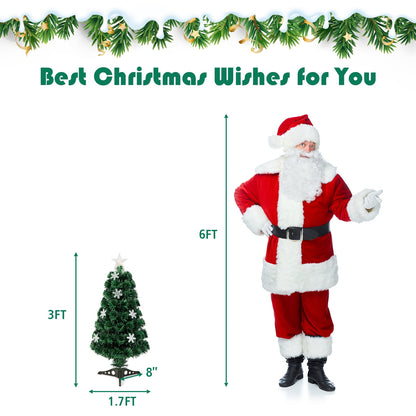 🎀Pre-Lit Fiber Optic Artificial Christmas Tree w/Multicolor Lights Snowflakes